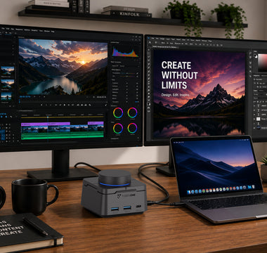 Dual monitor setup with TOBENONE UDS060 docking station for Windows and Mac