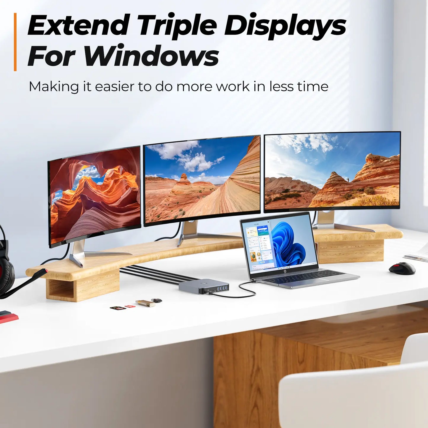 3 Monitor Laptop Docking Station