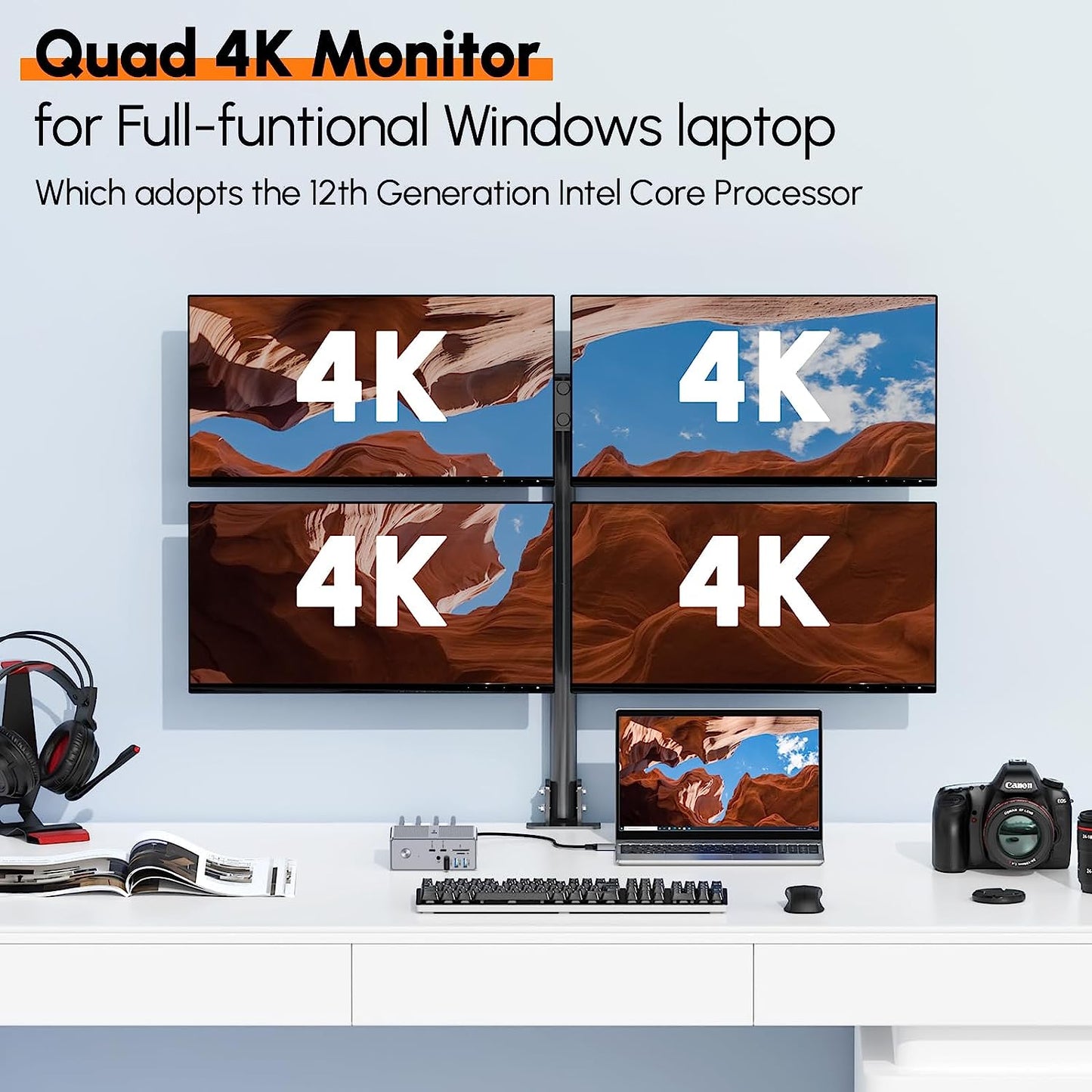 UDS033 TOBENONE DisplayLink Docking Station Triple Monitor with 120W Power Adapter