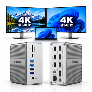 18-In-1 Docking Station USB 3.0 or USB-C Dual Monitor Universal Dock UDS030