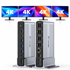 UDS050A DisplayLink Docking Station 4 Monitor, 20-in-1 Quad 4K@60Hz HDMI/DP Display