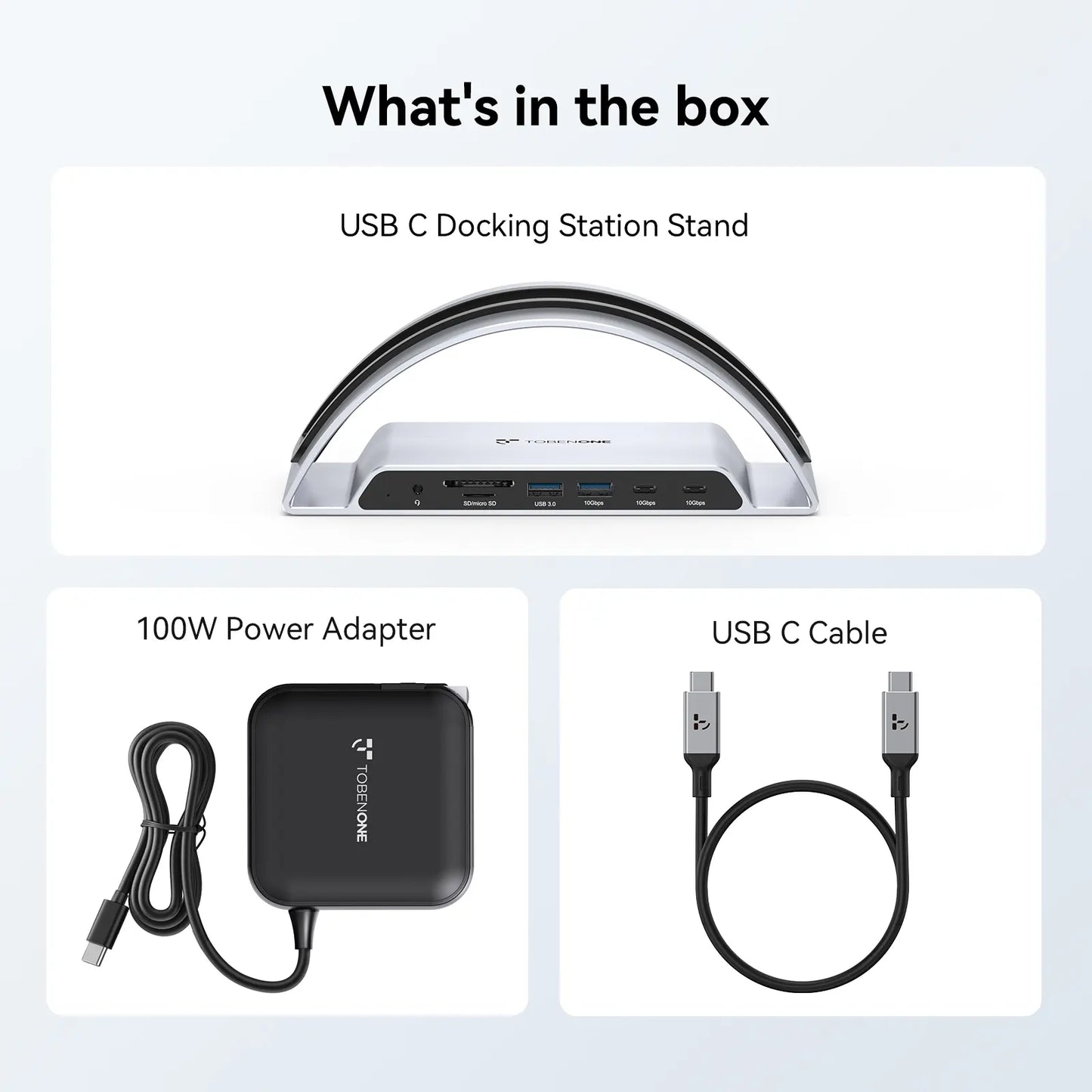 UDS047 TobenONE Laptop Docking Station Dual Monitor, 13-in-1 USB C Docking Station Stand