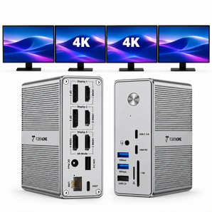 TobenONE UDS033B DisplayLink Docking Station 4 HDMI, 18-in-1 USB C Dock Included A 120W Power Adapter