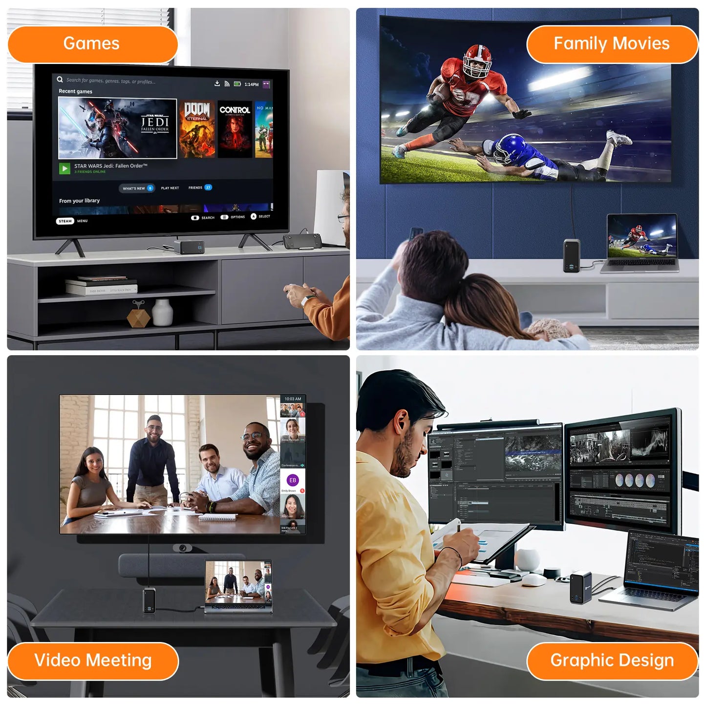 Plug-and-play HDMI docking station