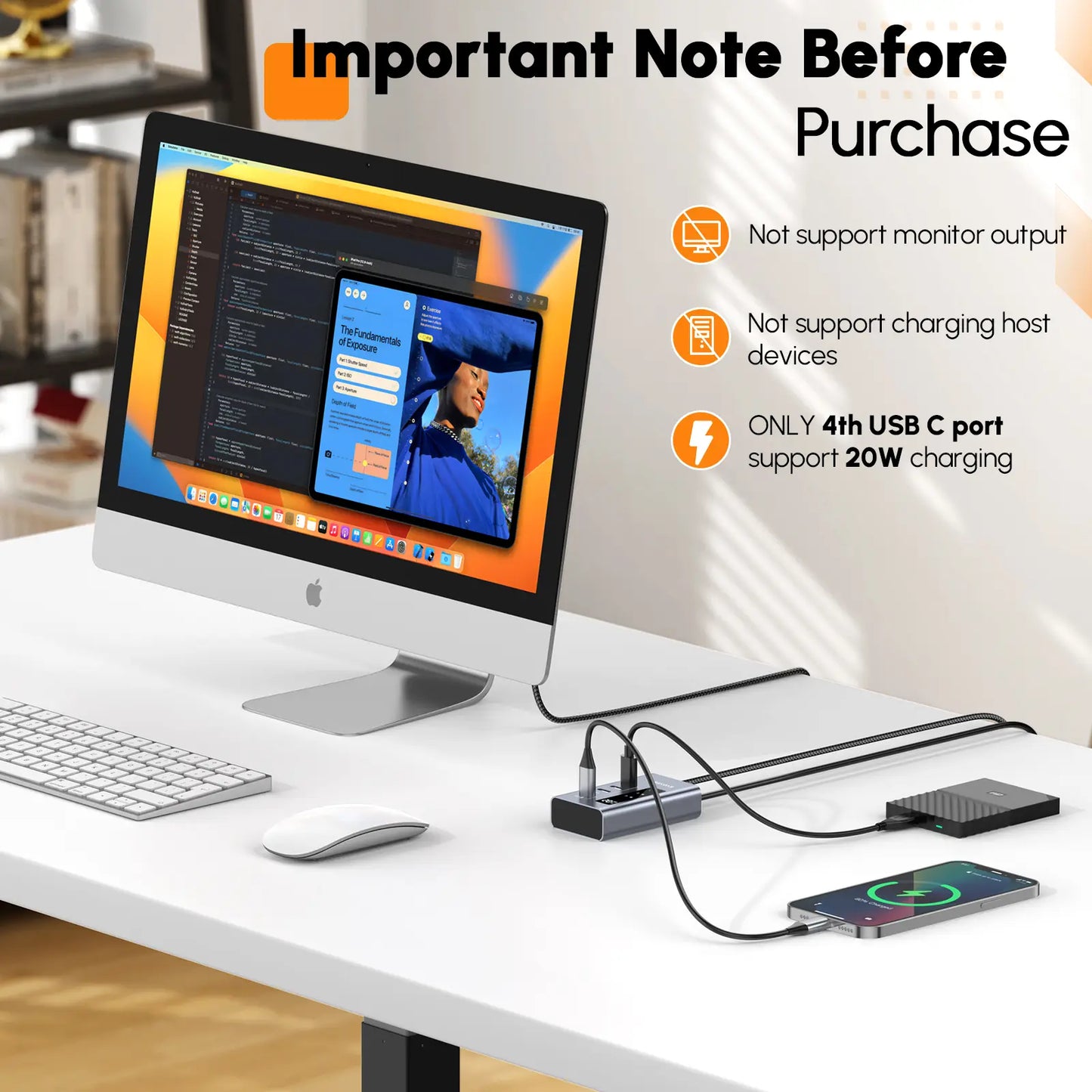 UDS036 Powered USB C Hub TOBENONE 10Gbps USB C Splitter with 4*USB-C 3.2