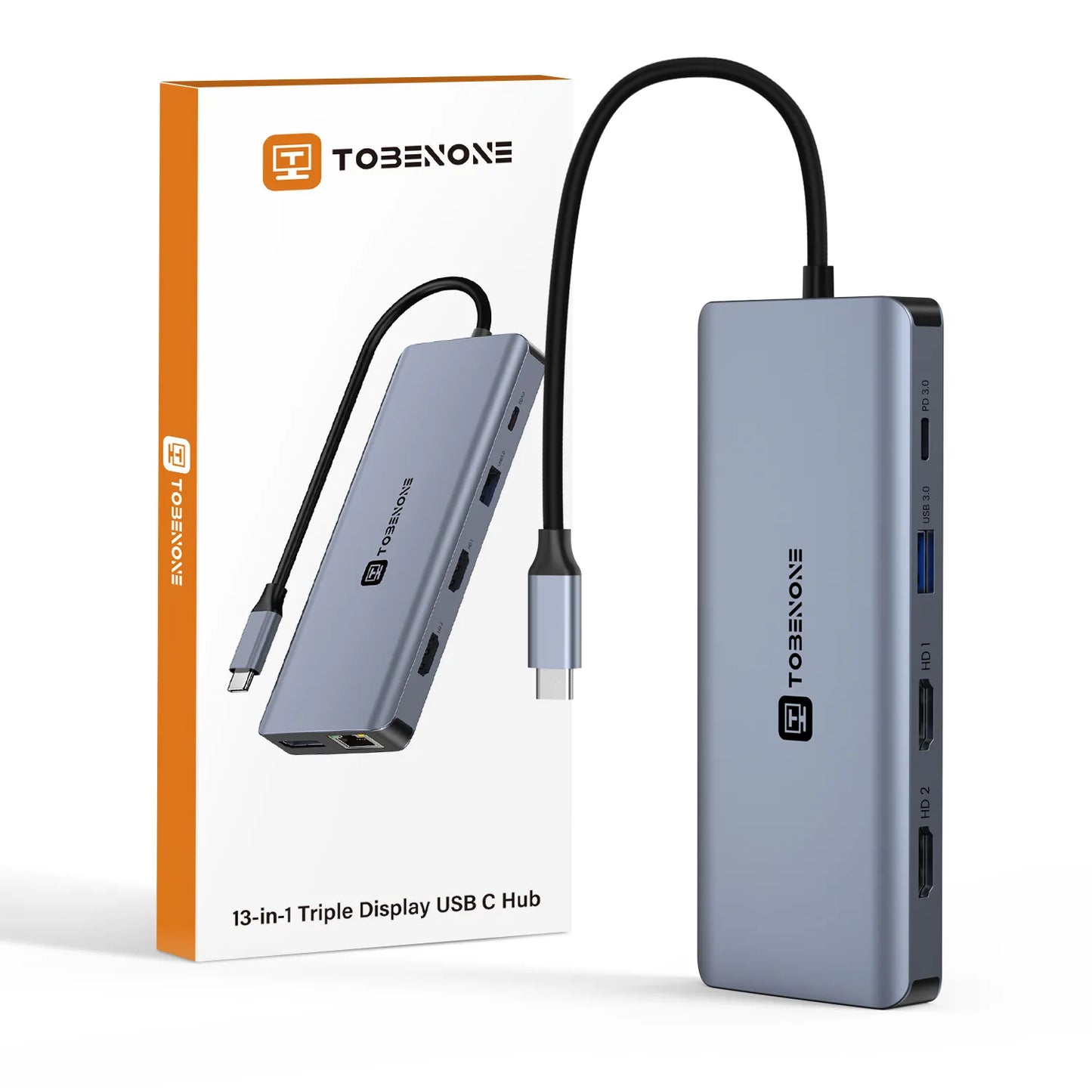 UDS037 USB C Docking Station Dual Monitor & Triple Display TOBENONE 13 in-1 USB-C Hub