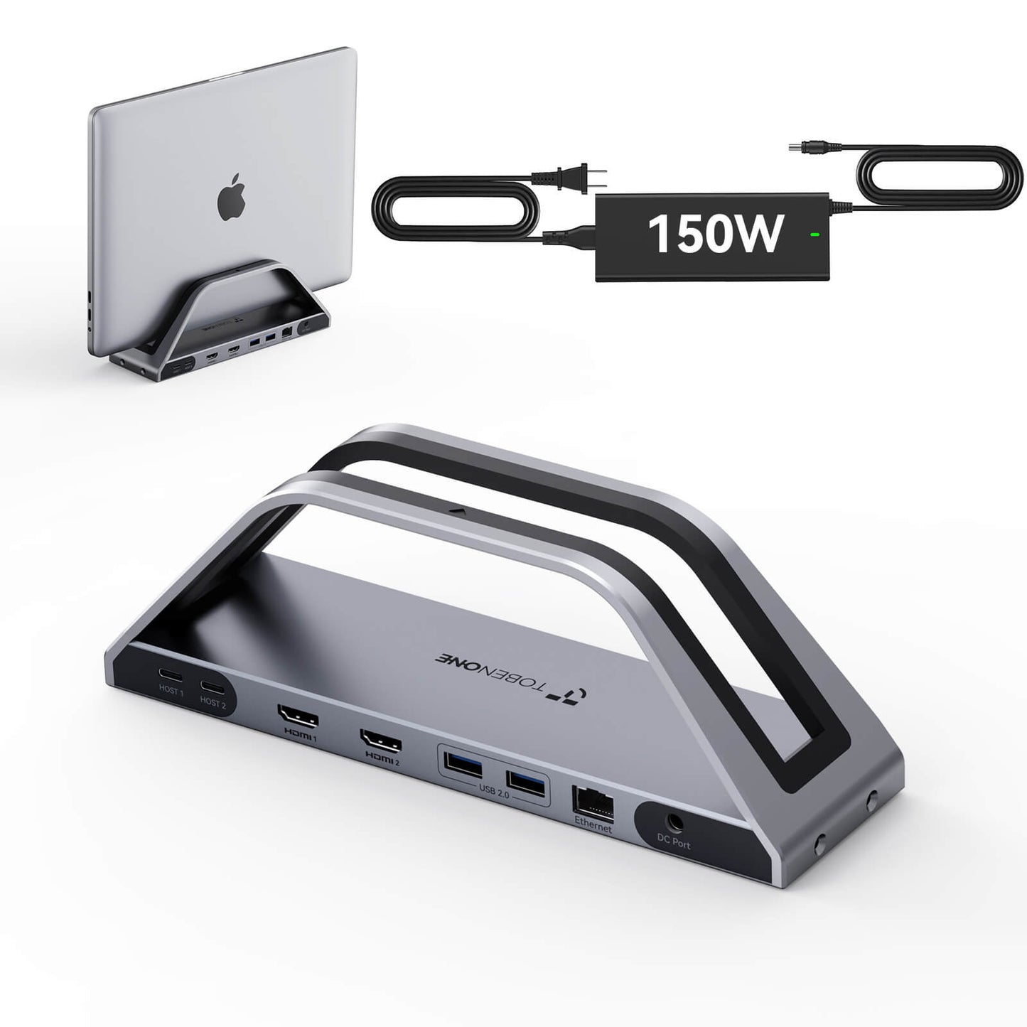 UDS020M Macbook Docking Station for MacBook M1-M5 Pro/Max, 17-IN-2 Docking Station Stand with 150W Charger