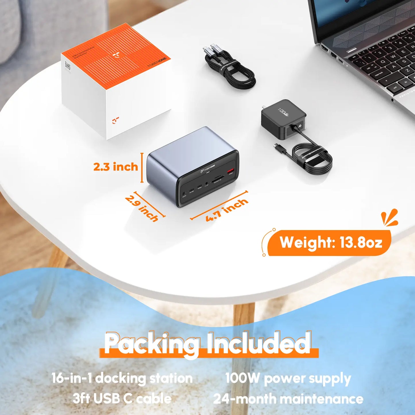 UDS038W USB C Docking Station Triple 4K Display 16-IN-1 Dock with USB C Video Port