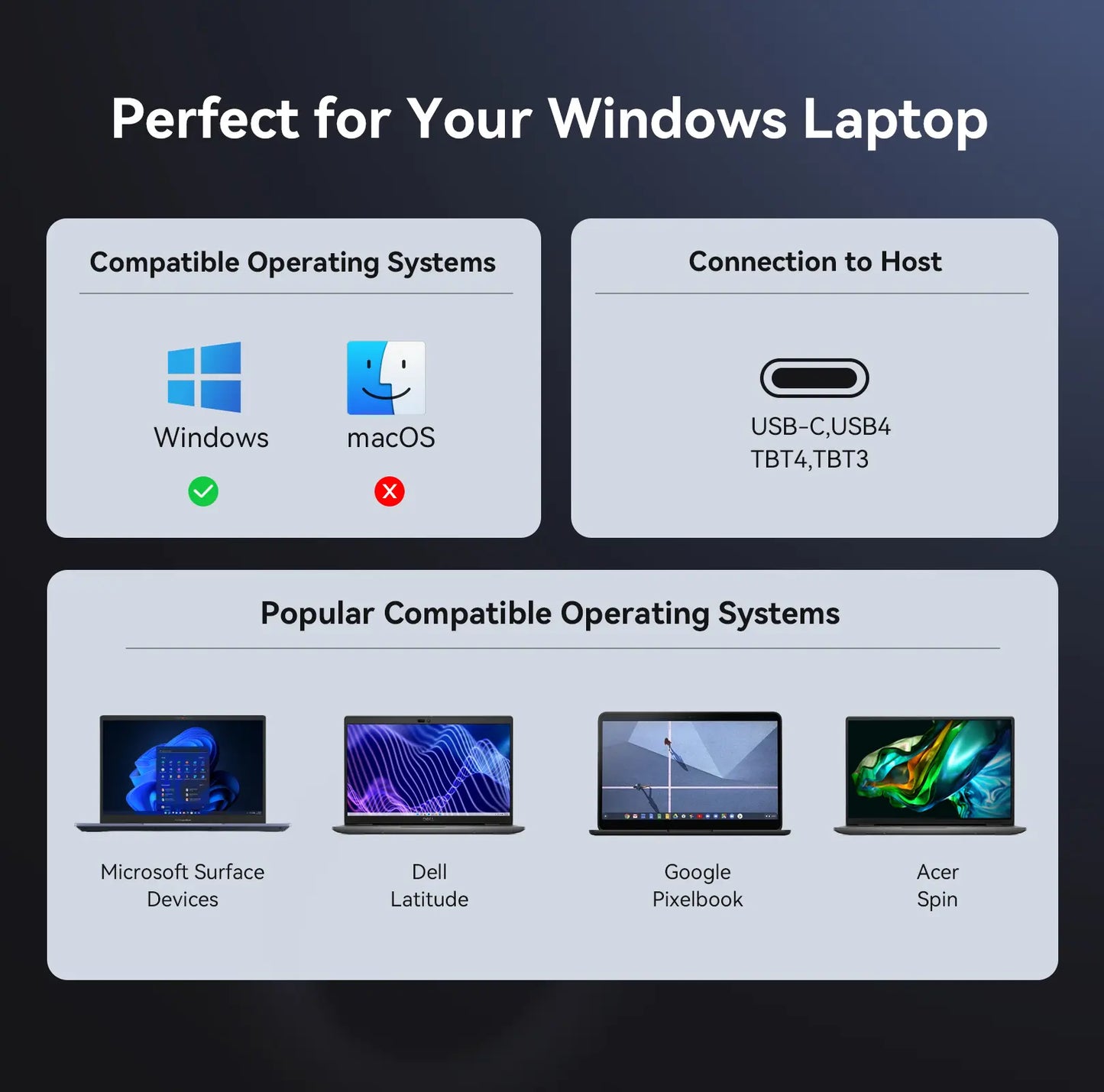 TobenONE UDS041W Laptop Stand & 16-in-1 USB C Docking Station