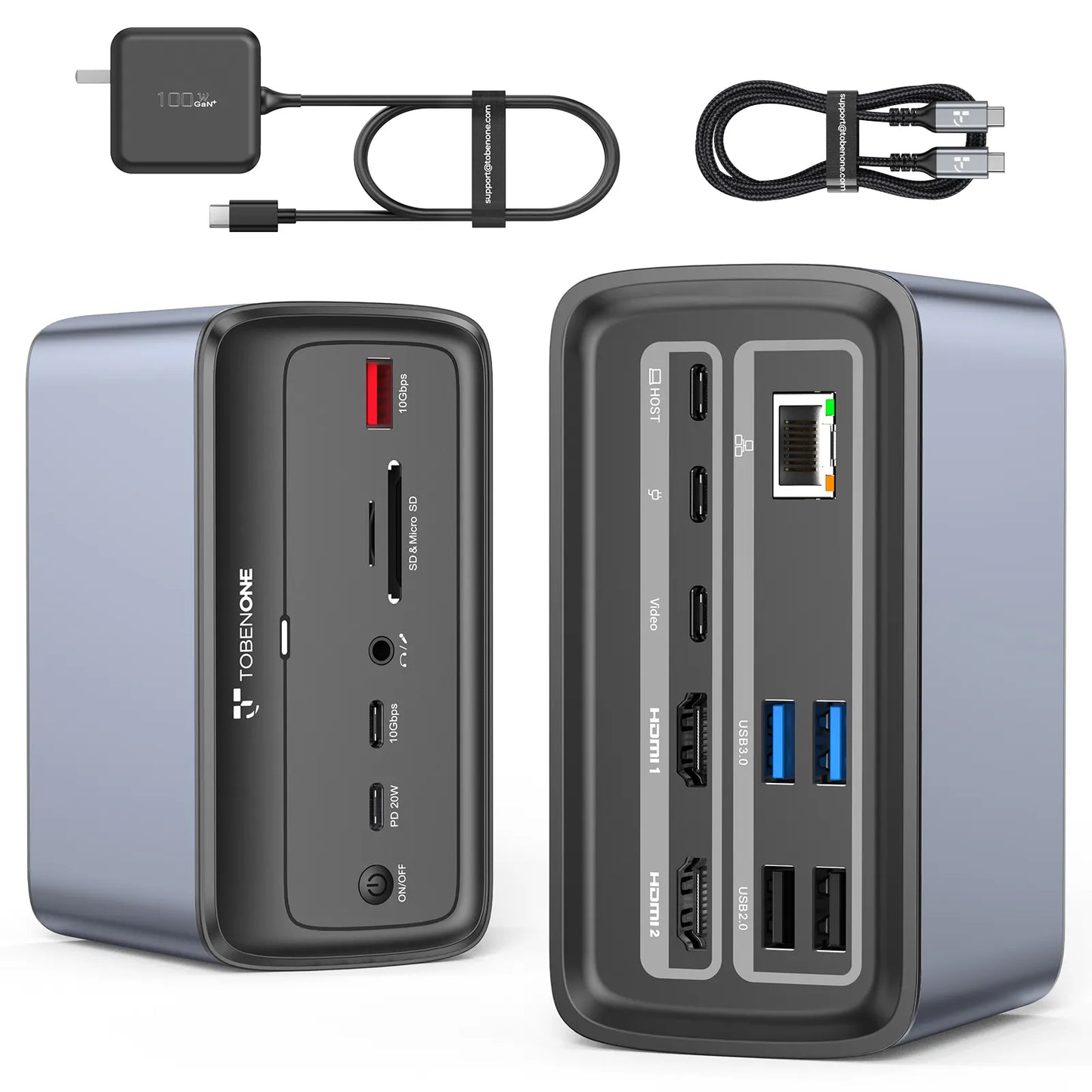 UDS038W USB C Docking Station Triple 4K Display 16-IN-1 Dock with USB C Video Port