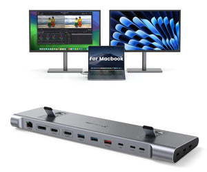 TobenONE USB-C Docking Station Triple/Dual 4K Monitor UDS041M Laptop Dock Stand
