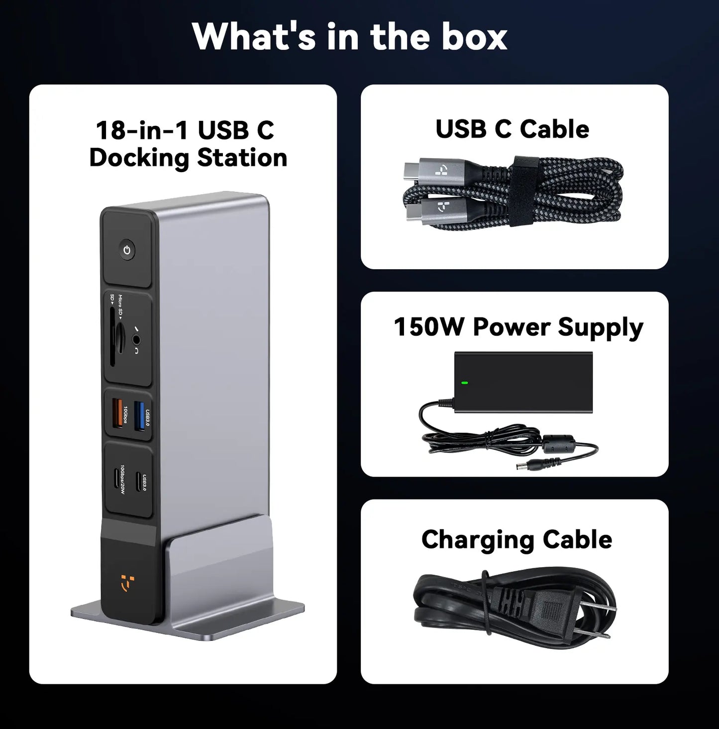 UDS045 Docking Station 3 Monitors 18-in-1 Triple 4K Display with 150W Power Adapter