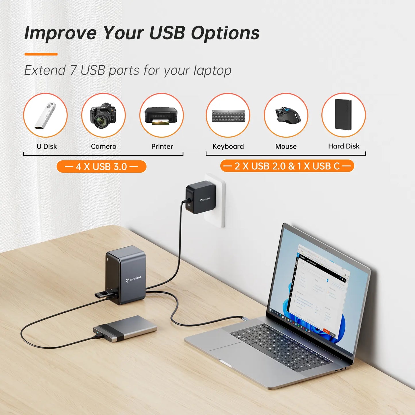 UDS019 Laptop Docking Station Dual Monitor 15-in-1 USB C Dock for USB C Windows Laptops