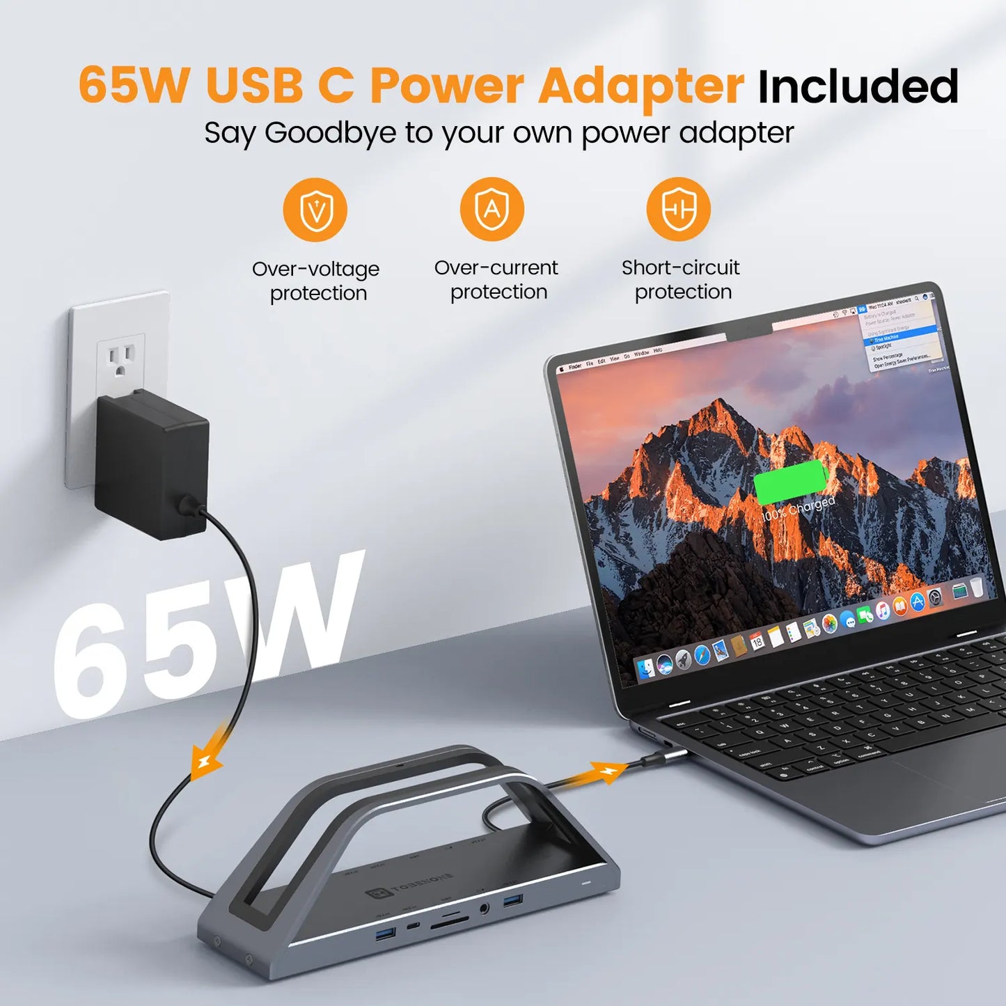 UDS020P USB C Docking Station Triple Monitor for Laptop Universal Laptop Dock Stand