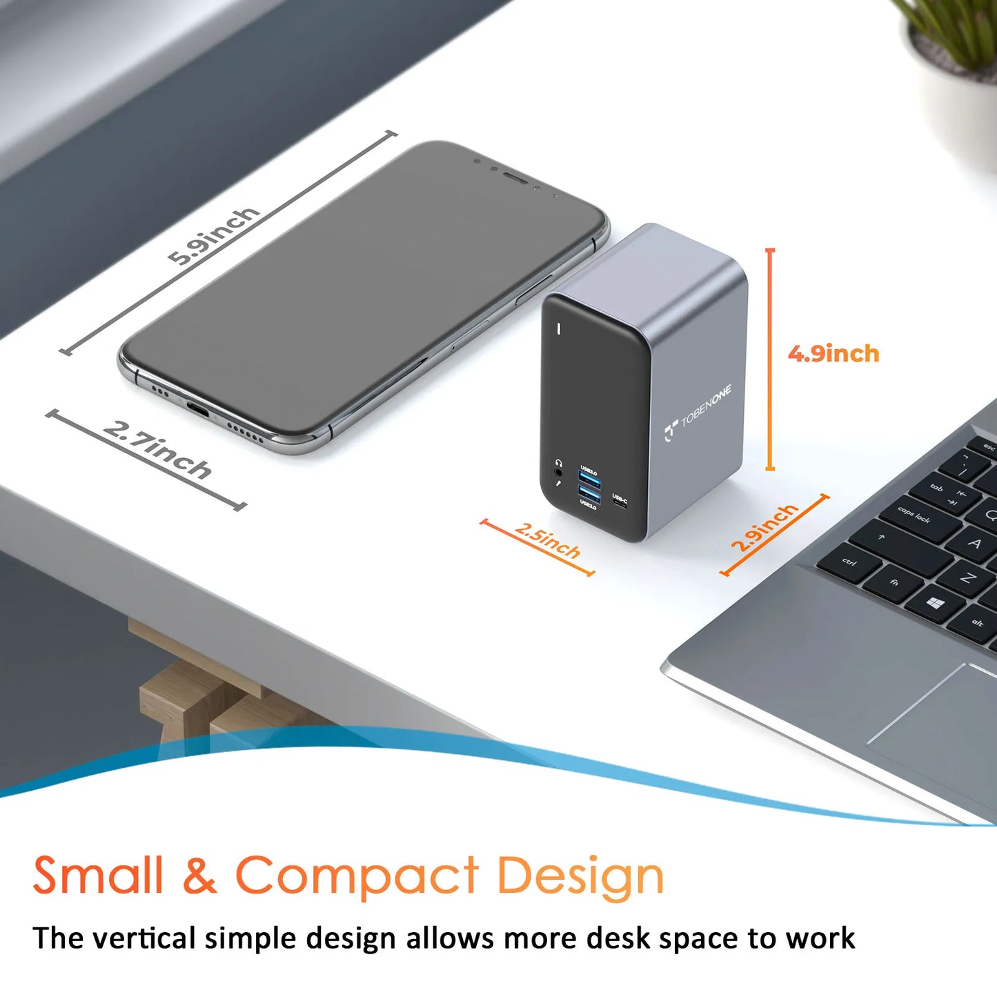 TobenONE UDS013 15 in 2 USB C Docking Station Dual Monitor HDMI for MacBook Pro/Air