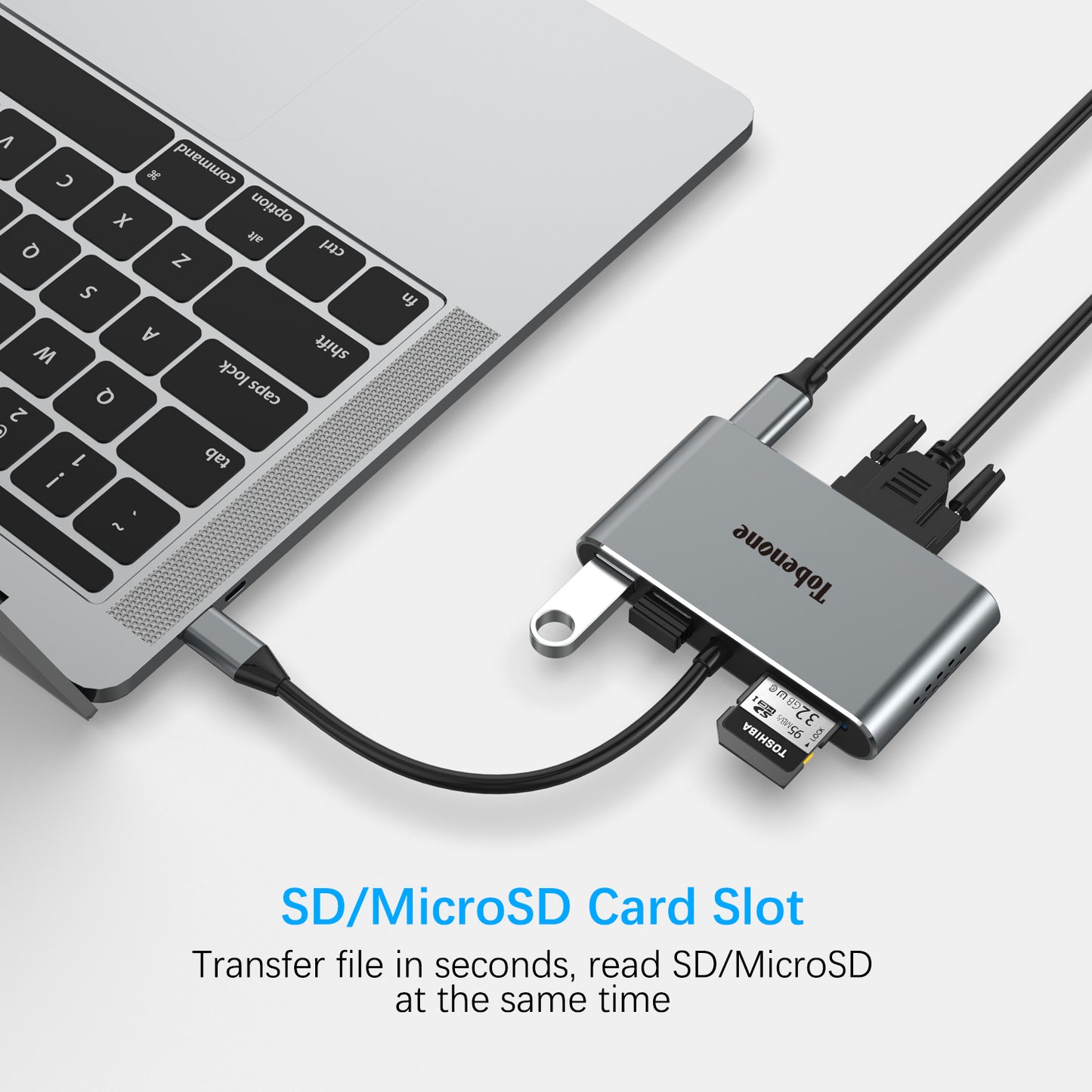 USB C Adapter 8-in-1 USB C to HDMI VGA Hub for MacBook Pro/Air/iPad Pro 2018