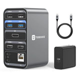 Tobenone UDS018 USB C Docking Station Dual Monitor 13 in 1 Laptop Dock With 65W Power Supply