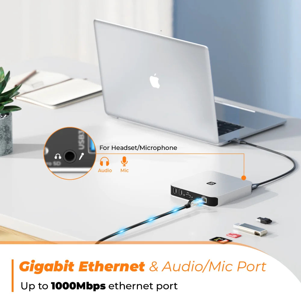Tobenone UDS15D Silver High-Speed And Stable Wire Ethernet