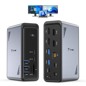 TobenONE UDS057A USB-C Docking Station, Dual 4K HDMI, 100W PD