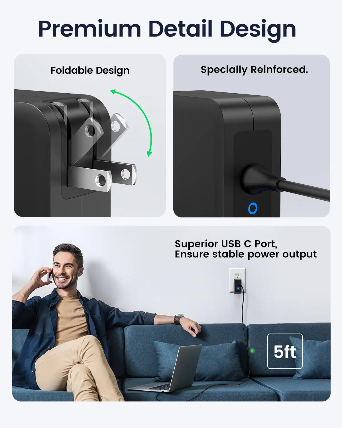 100W USB C Laptop Charger - Fast and Universal GaN III Power Supply ...