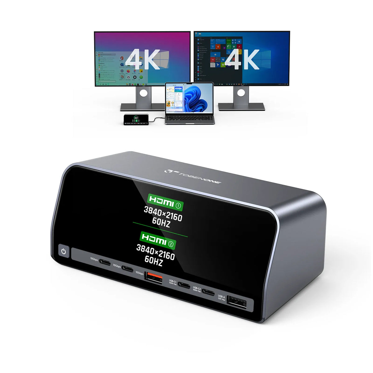 TobenONE UDS051 Docking Station 13-em-1 com dual monitor 4K
