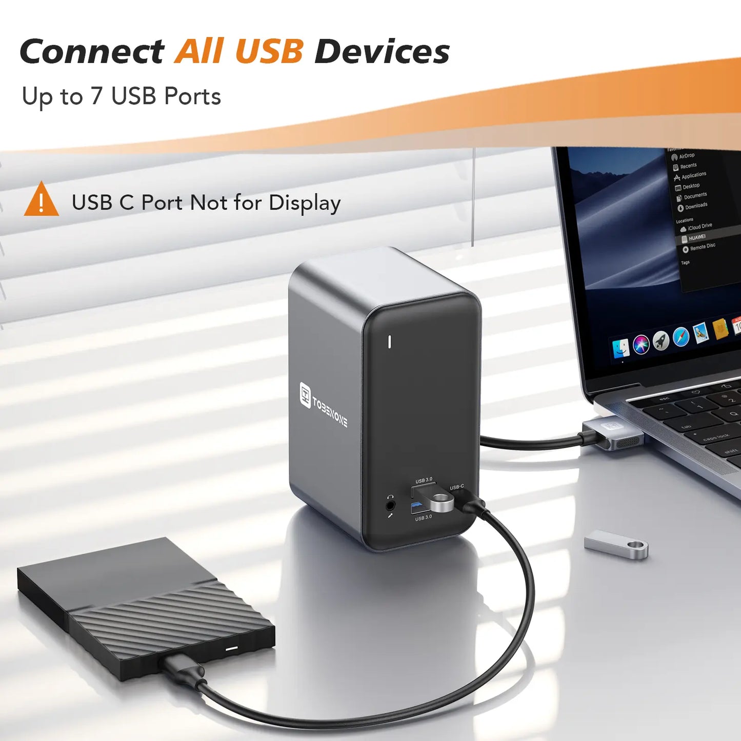 UDS013N USB C Dock for MacBook Pro/Air 15-in-2 Dual 4K Docking Station with Power Delivery