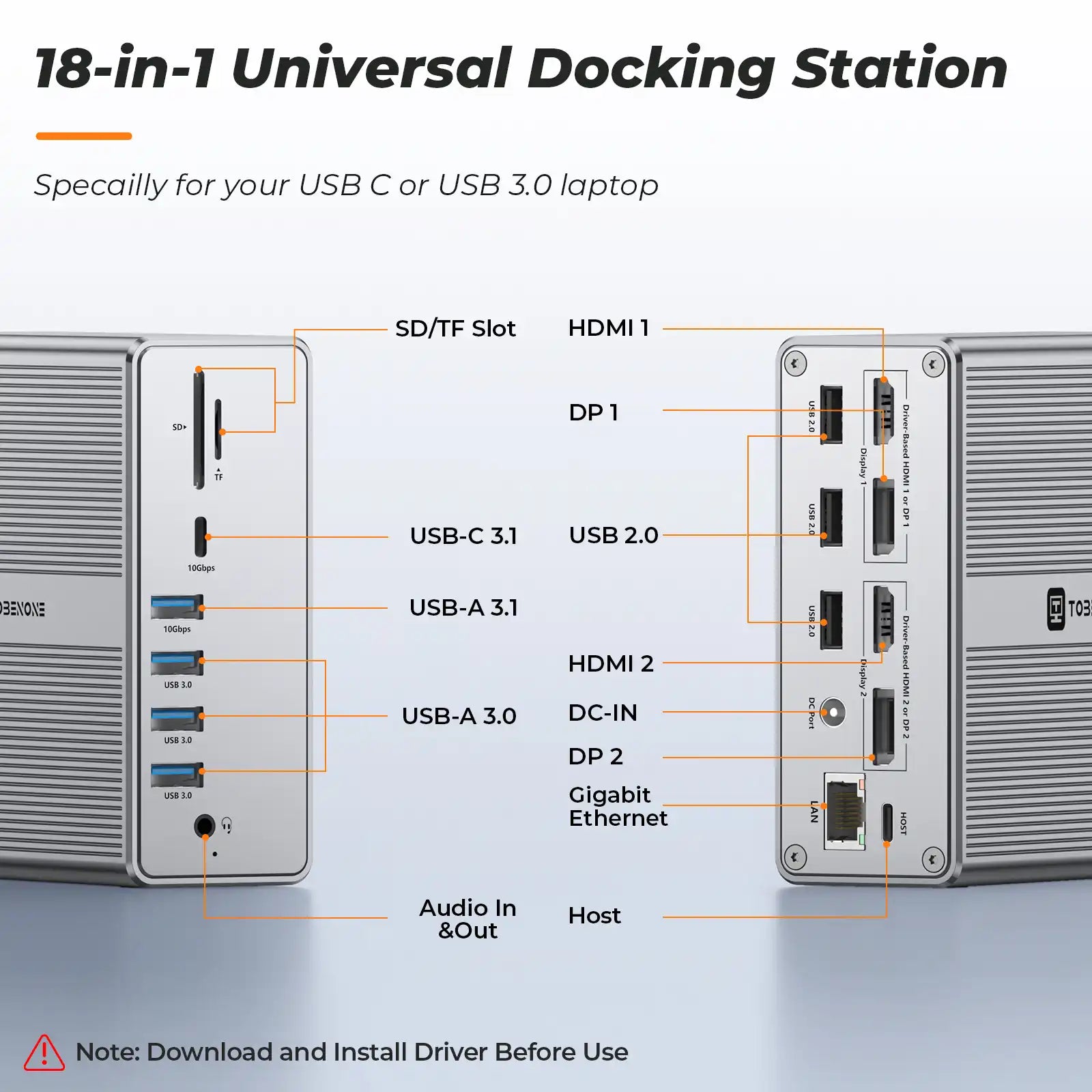 18 in 1 usb dock universal docking station