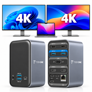 UDS009 Docking Station Dual Monitor 13-In-2 Triple Display USB-C Hub for MacBook Pro/Air