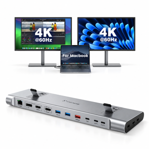 TobenONE USB-C Docking Station Triple/Dual 4K Monitor UDS041M Laptop Dock Stand