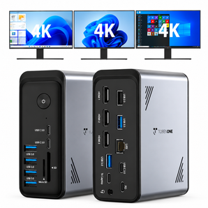 UDS057 Laptop Docking Station 3 Monitors, 18-in-1 USB-C Dock for Windows Laptops