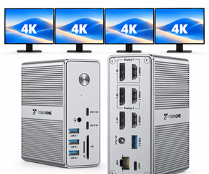 UDS033 TobenONE DisplayLink Docking Station Triple Monitor with 120W Power Adapter