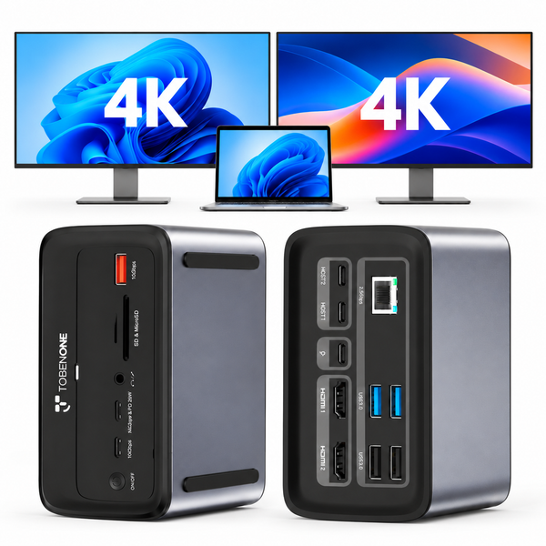 TobenONE M4 MacBook Docking Station Dual Monitor 4K@60Hz - UDS038M