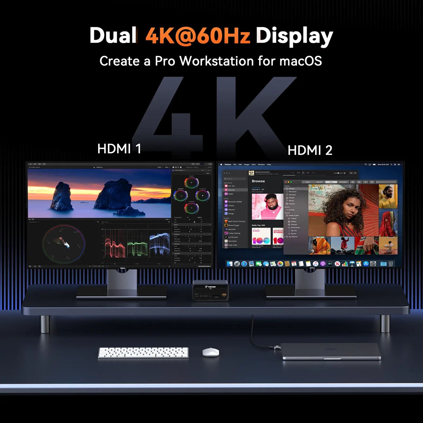 TobenONE M4 MacBook Docking Station Dual Monitor 4K@60Hz - UDS038M