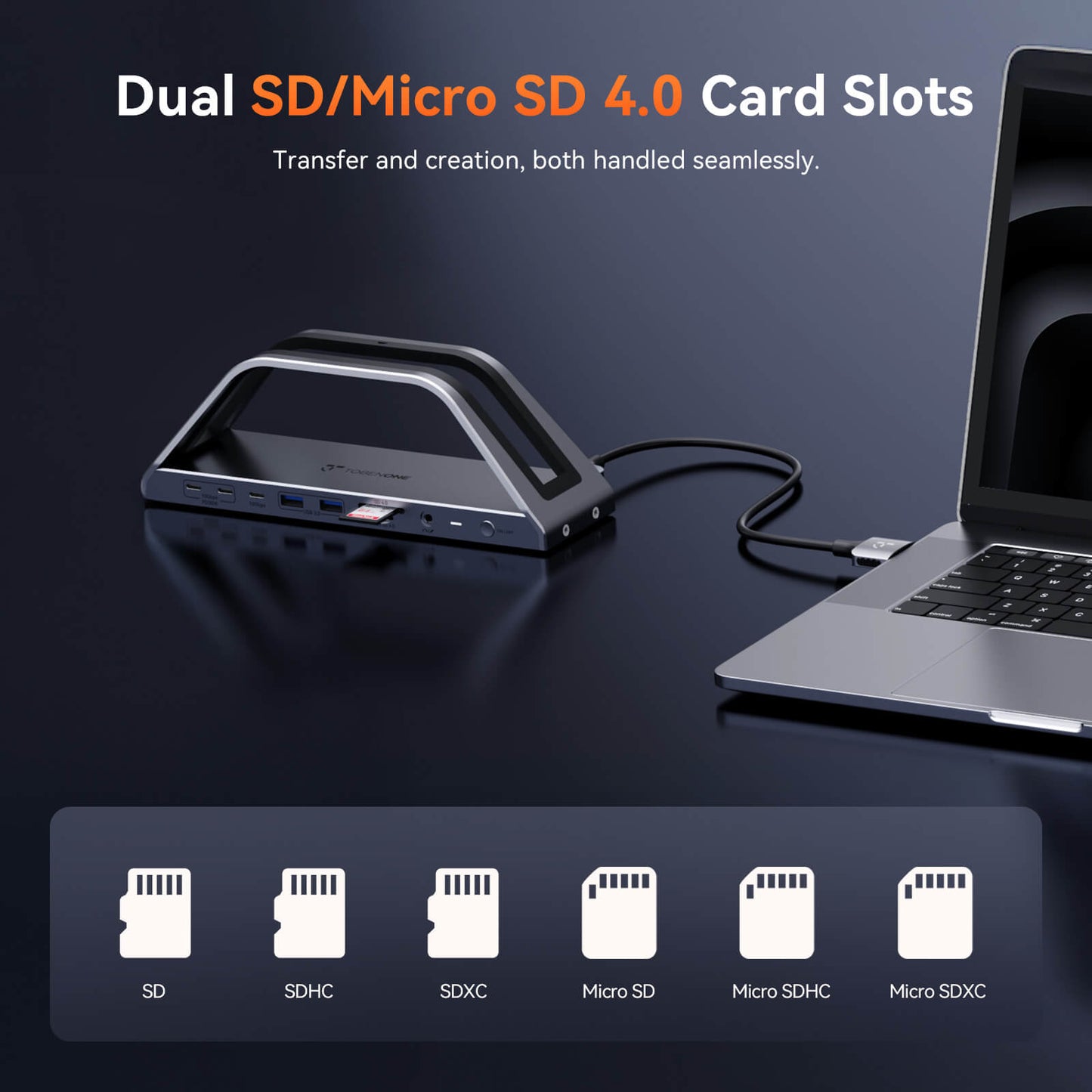 UDS020M Macbook Docking Station for MacBook M1-M5 Pro/Max, 17-IN-2 Docking Station Stand with 150W Charger