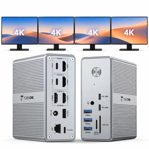 UDS033D Professional DisplayLink Docking Station for 4 Monitors, 18-in-1 USB-C Dock with 4K HDMI & 2.5Gbps Ethernet