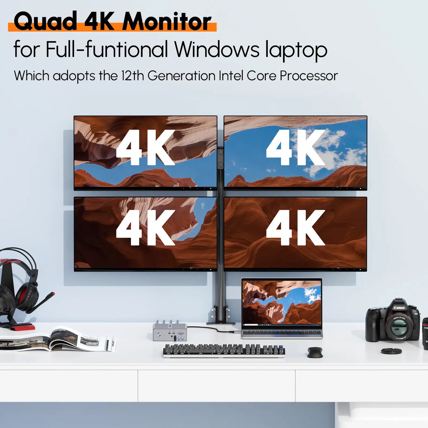 UDS033 TobenONE DisplayLink Docking Station Triple Monitor with 120W P