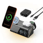 TobenONE 6-in-1 Wireless Charging Station with Alarm & Night Light & MagSafe Magnetic Phone Charger for Apple Devices TCW01