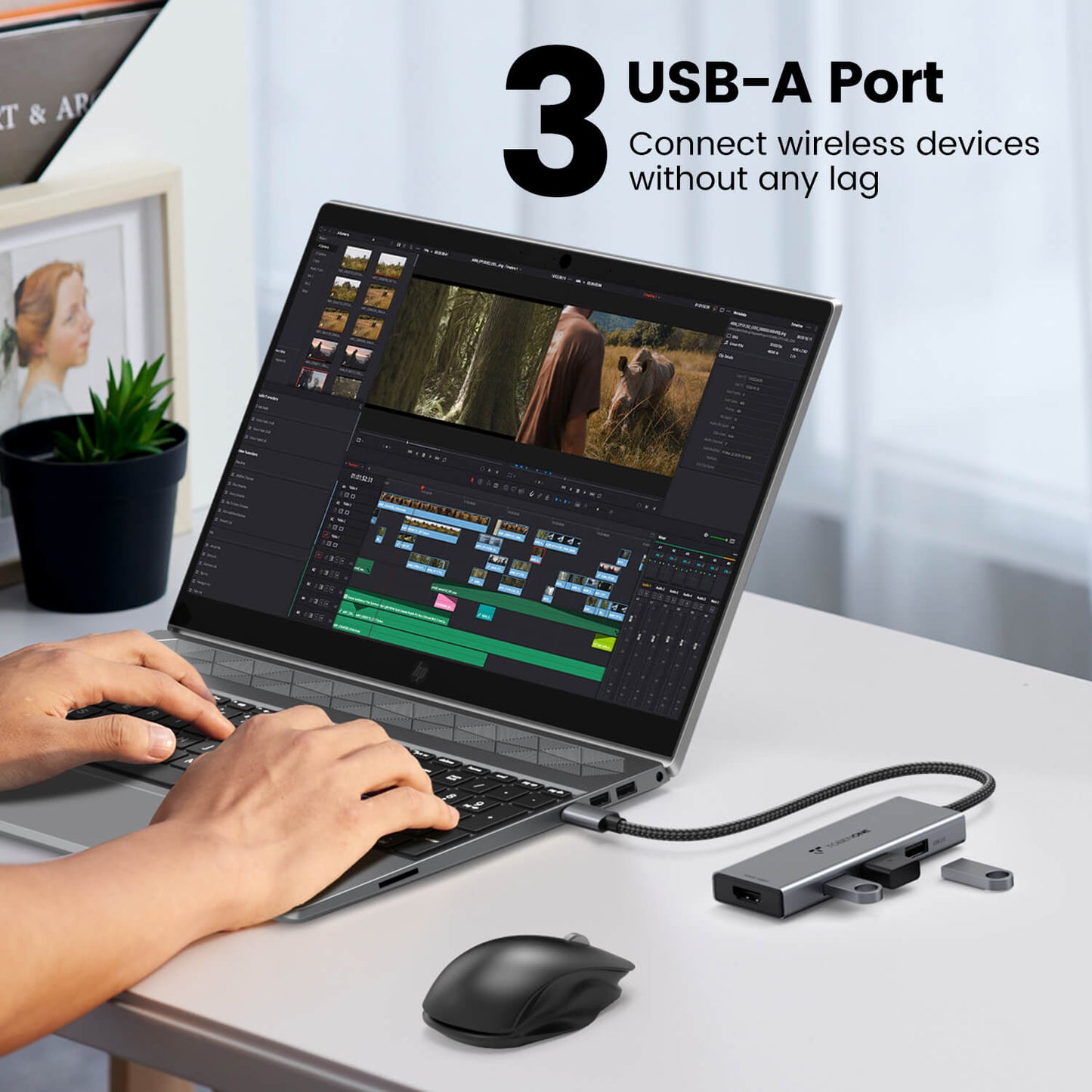 6-in-1 USB C Hub Dual HDMI USB C to Dual Monitor Adapter UDS039A