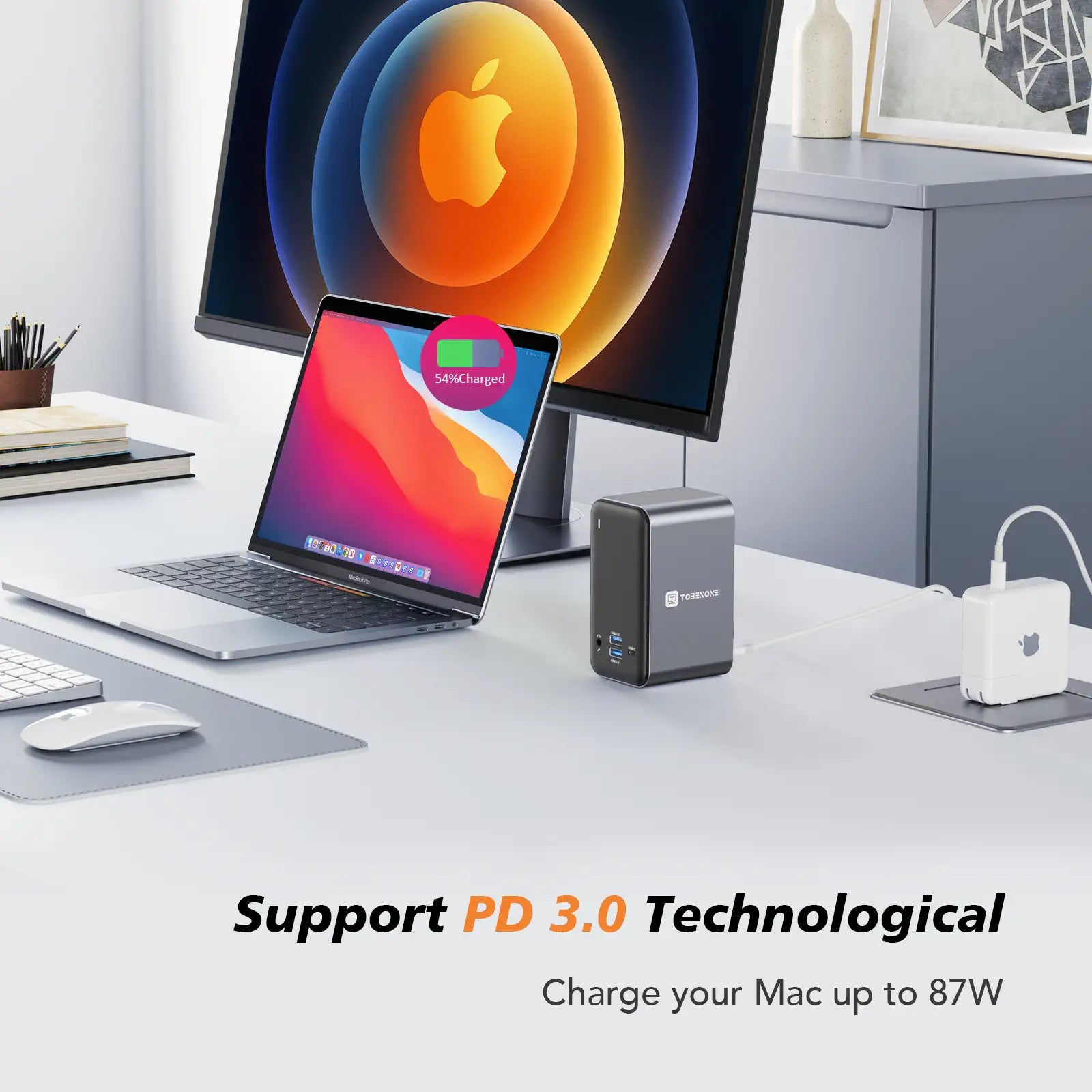 TobenONE UDS013 Docking Station USB C Dock Dual Monitor for MacBook