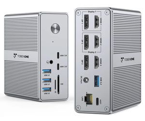 UDS033 TobenONE DisplayLink Docking Station Triple Monitor with 120W Power Adapter