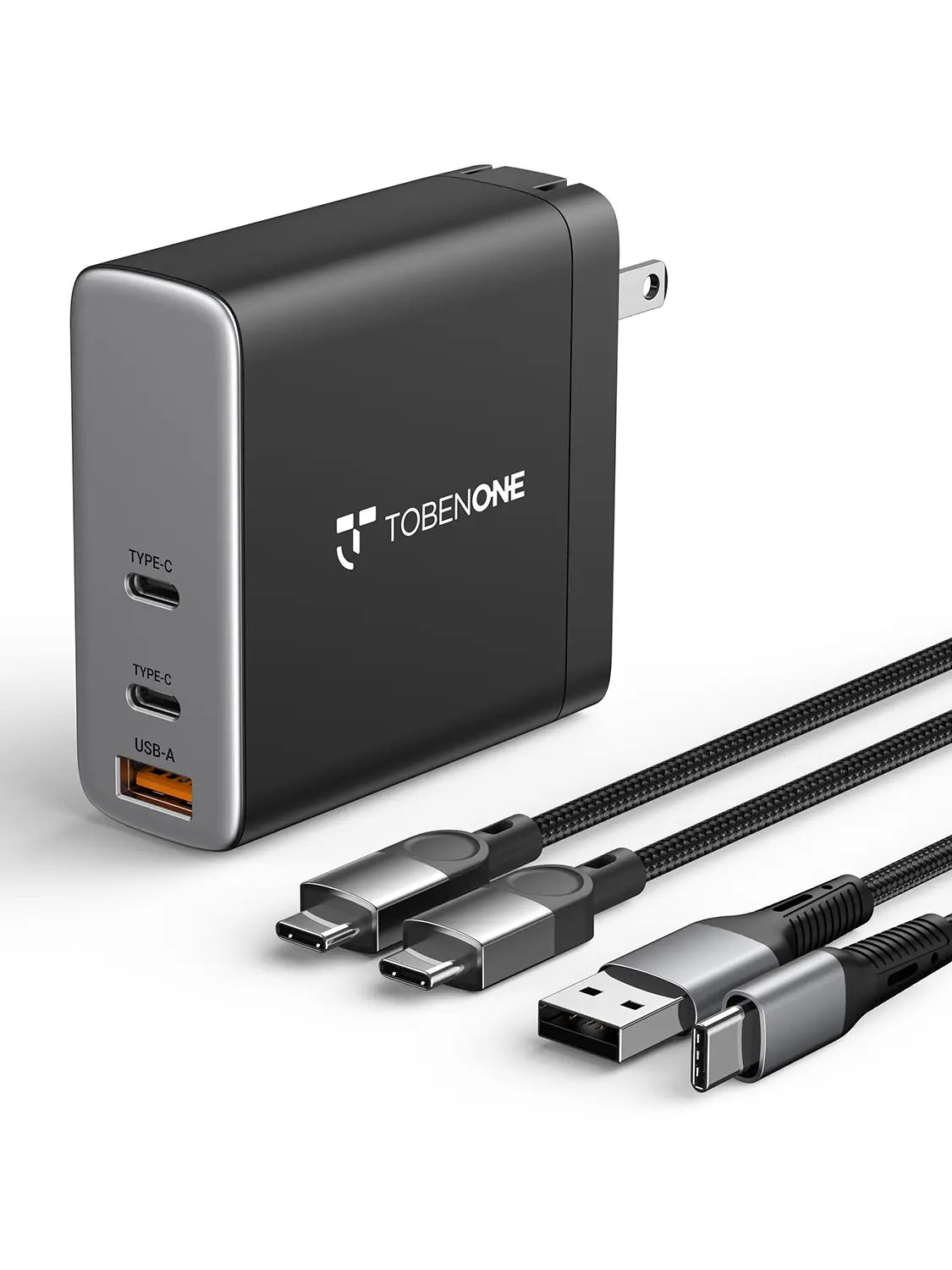 TobenONE 140W USB C Charger with 2 Cables, GaN III Laptop Wall Charger PD3.1 3-Port