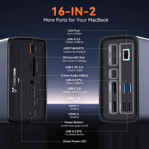 TobenONE M4 MacBook Docking Station Dual Monitor 4K@60Hz - UDS038M