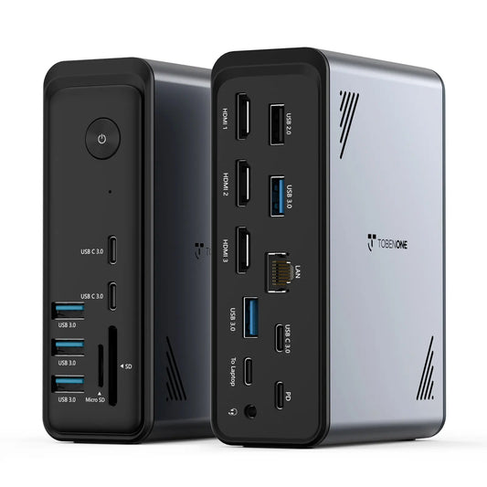 UDS057 Laptop Docking Station 3 Monitors, 18-in-1 USB-C Dock for Windows Laptops