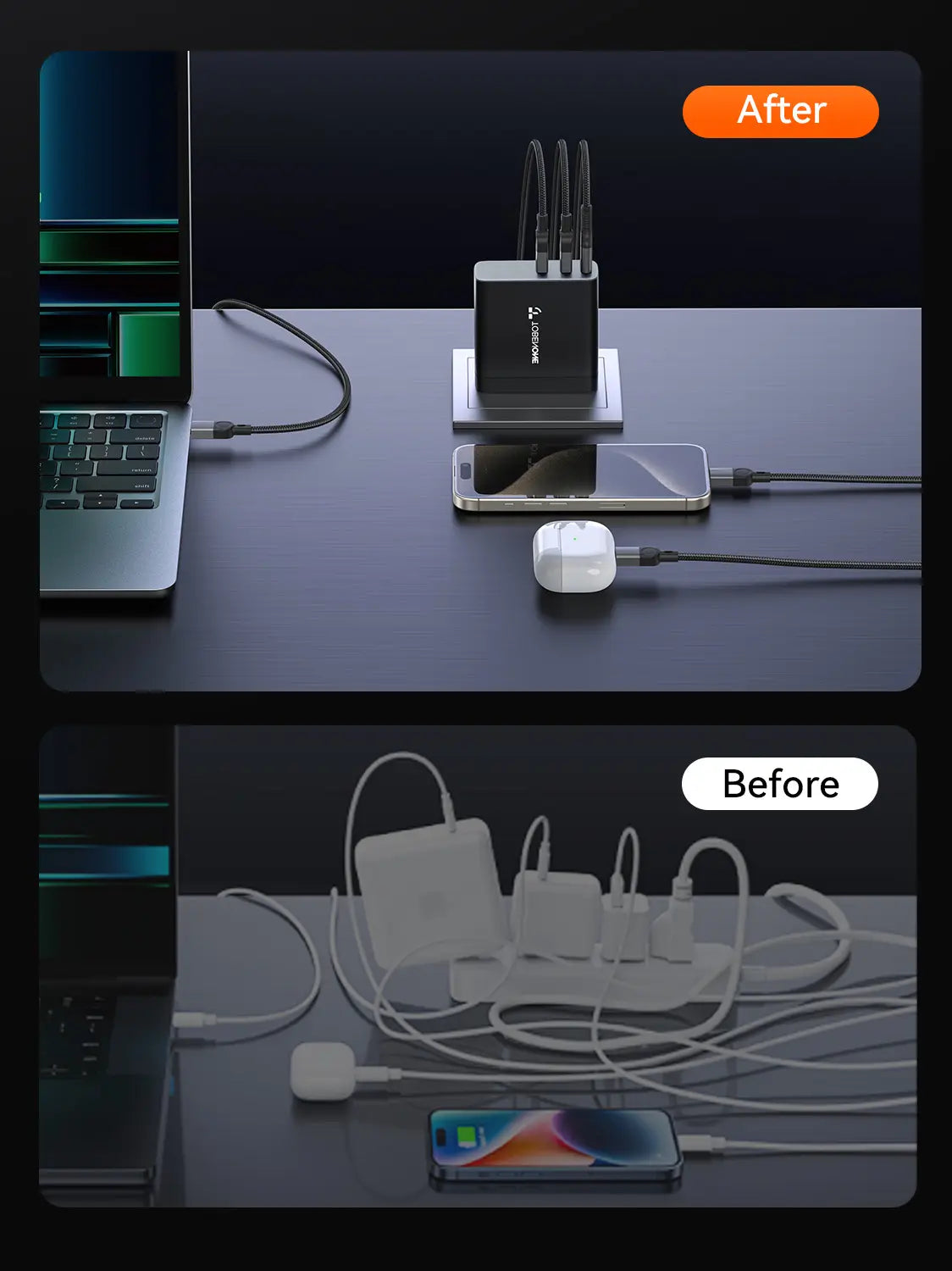 TobenONE 140W USB C Charger with 2 Cables, GaN III Laptop Wall Charger PD3.1 3-Port