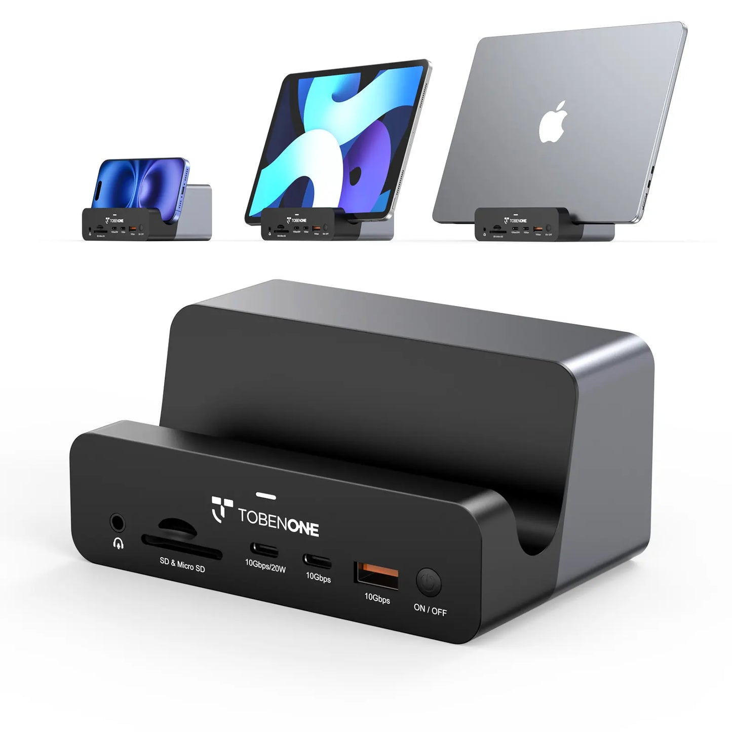 UDS040M Vertical Docking Station Dual Monitor for MacBook Pro/Air, All-in-One USB C Dock Stand