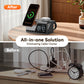TobenONE 6-in-1 Wireless Charging Station with Alarm & Night Light & MagSafe Magnetic Phone Charger for Apple Devices TCW01