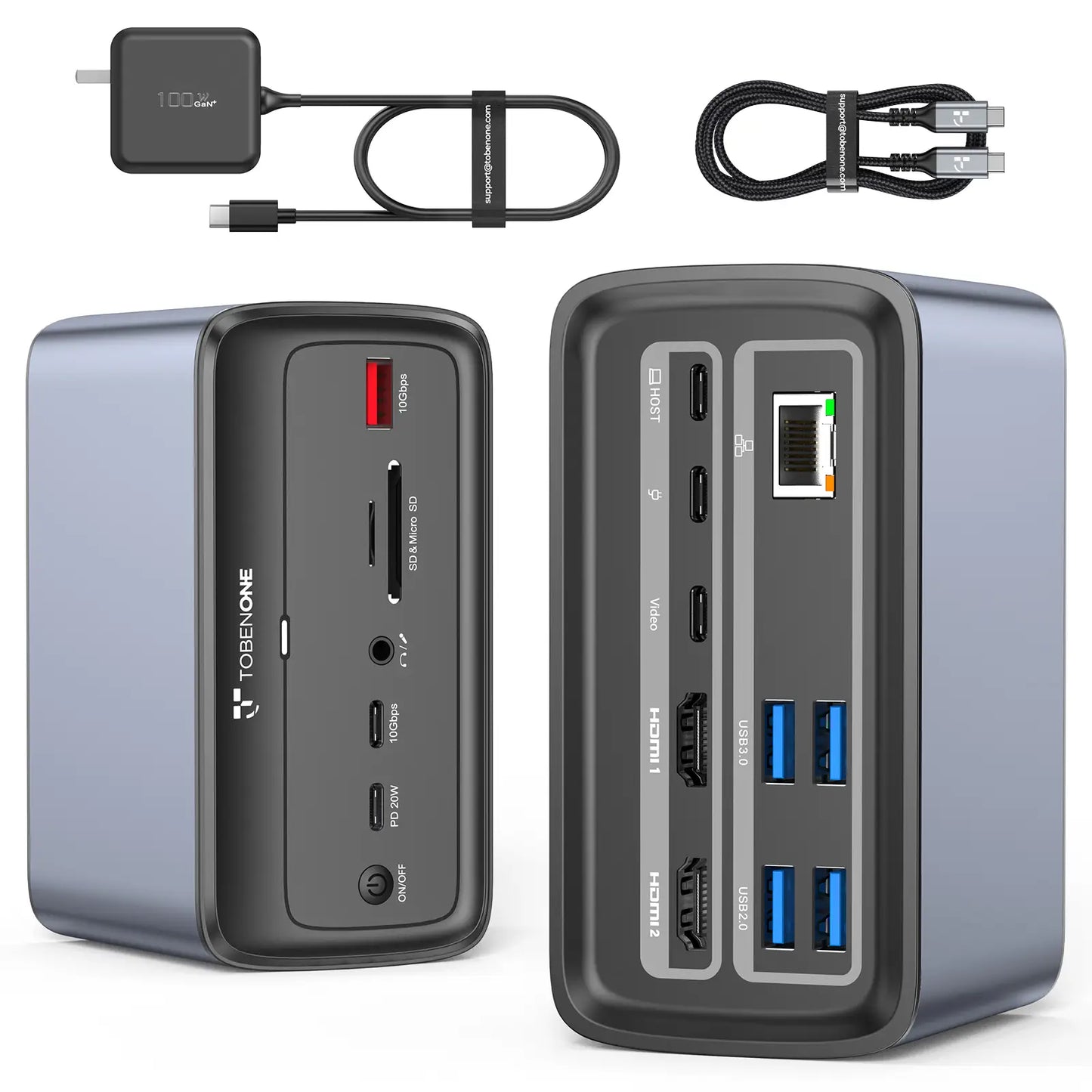 UDS038 USB C Docking Station Triple 4K Display 16-IN-1 Dock with USB C Video Port