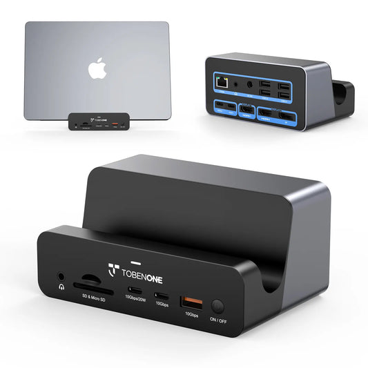 UDS040M Vertical Docking Station Dual Monitor for MacBook Pro/Air, All-in-One USB C Dock Stand