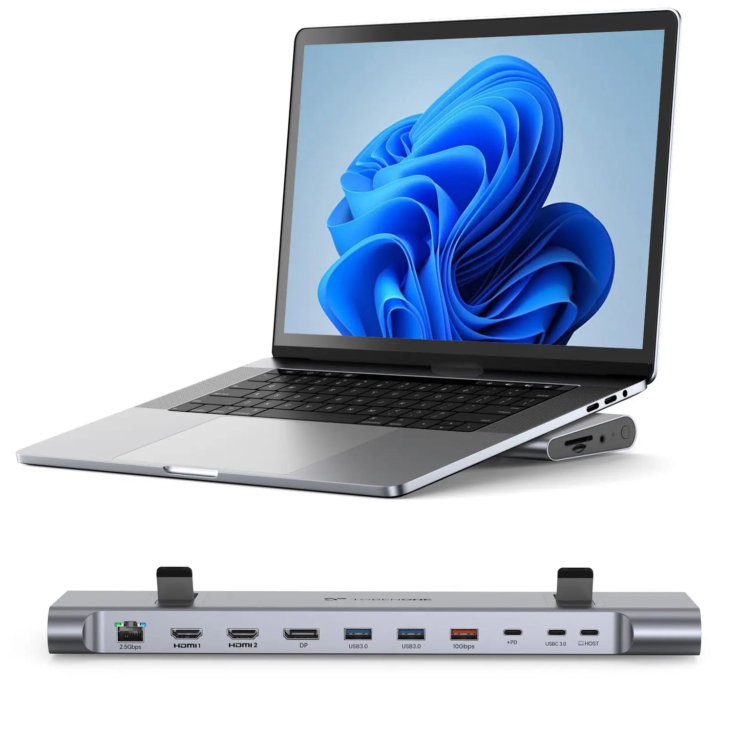 TobenONE UDS041W Laptop Stand & 16-in-1 USB C Docking Station