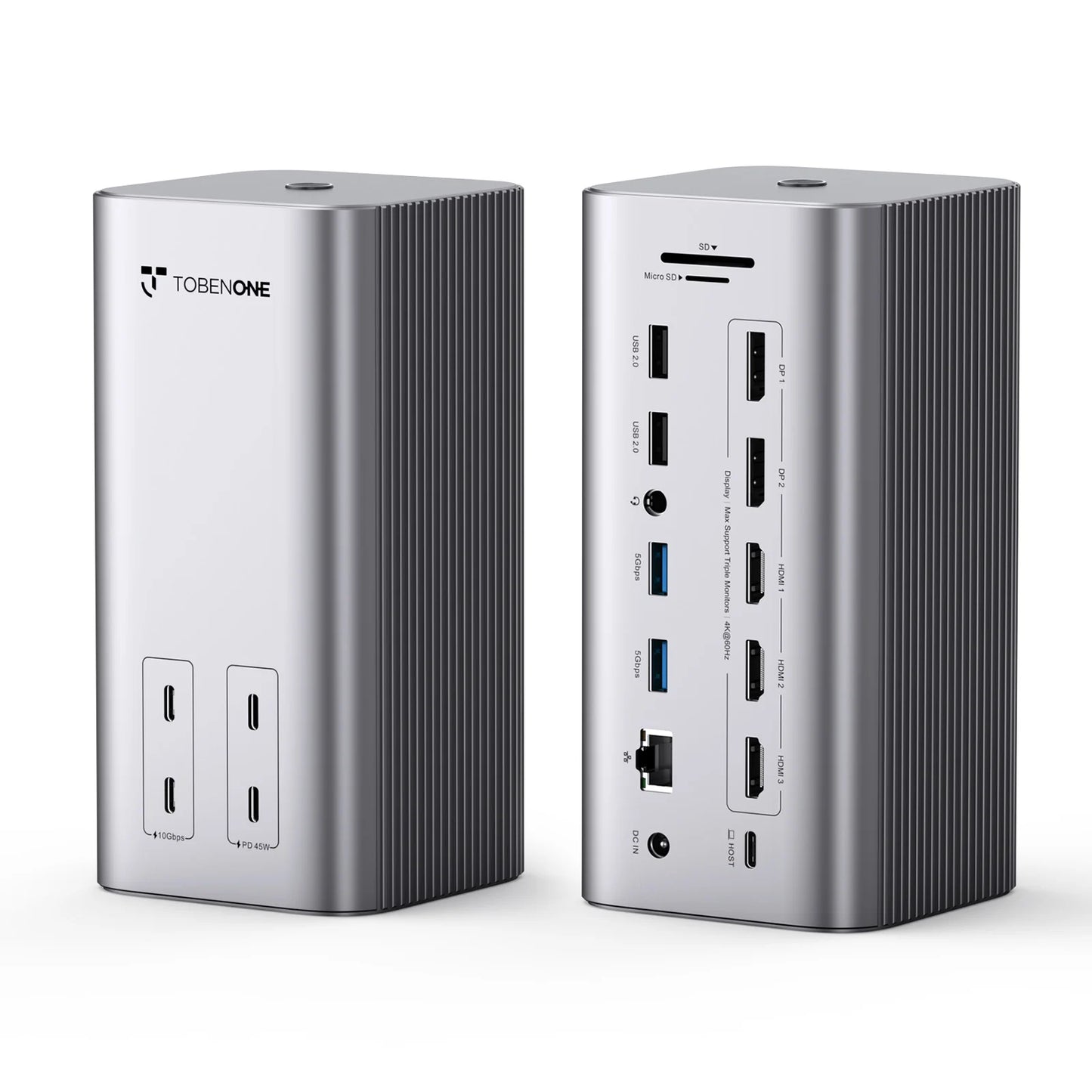 UDS056 20-in-1 Docking Station 3 Monitors for MacBook & Windows, Triple 4K@60Hz Monitor Docking Station